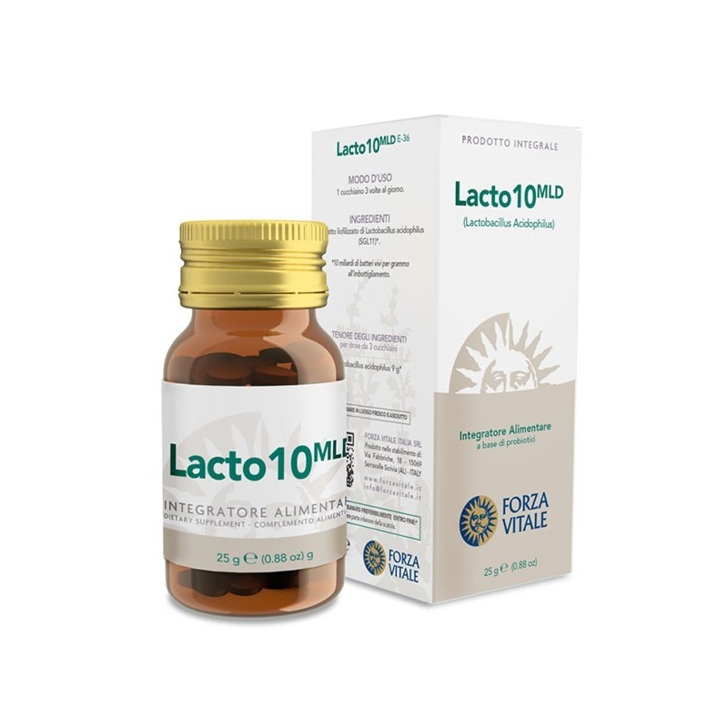 LACTO 10 · 25 GRAMOS · FORZA VITALE