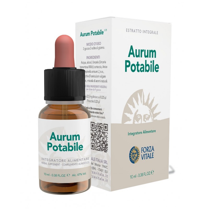 AURUM POTABILE (Oro Alquimico) · 10 ml · FORZA VITALE