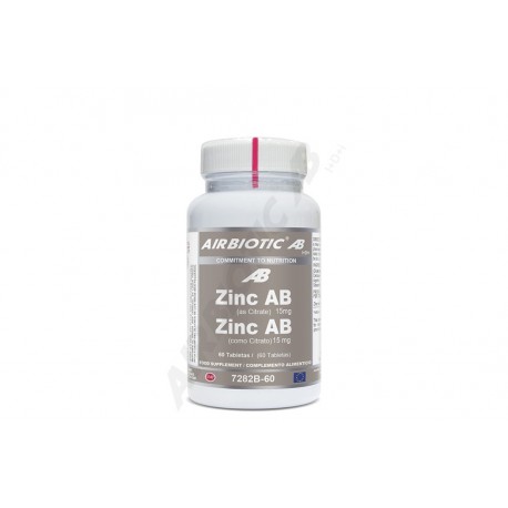 ZINC AB 15 mg  60 Tabletas Airbiotic