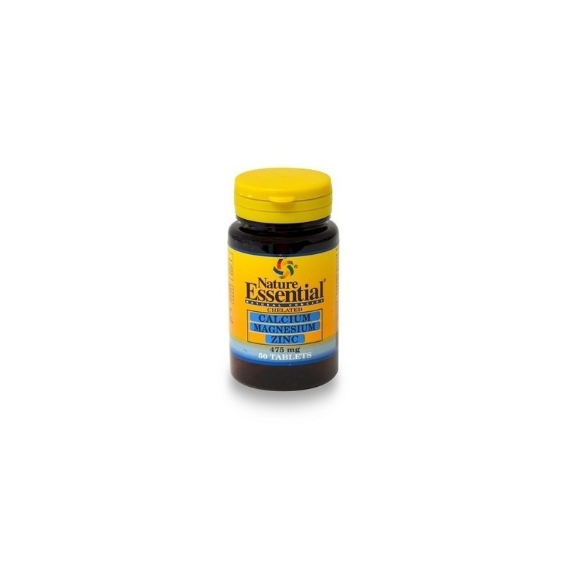 Calcio + Magnesio + Zinc - 475 mg · 50 tabletas · Nature Essential