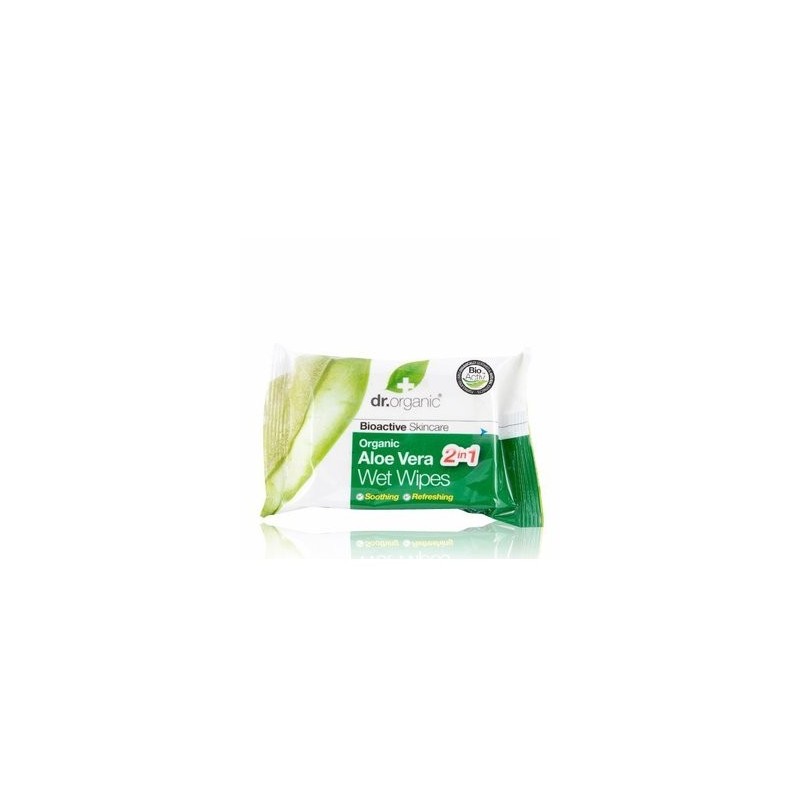 Toallitas humedas de Aloe Vera Organico ( 20 Toallitas) · Dr. ORGANIC