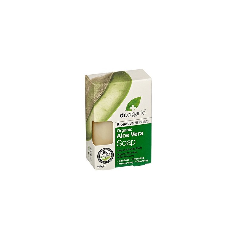 DR. ORGANIC · Pastilla de jabón de Aloe Vera · 100 GRAMOS