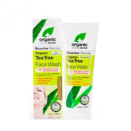 Dr Organic Gel Limpiador Facial Arbol De Te 200 Ml.