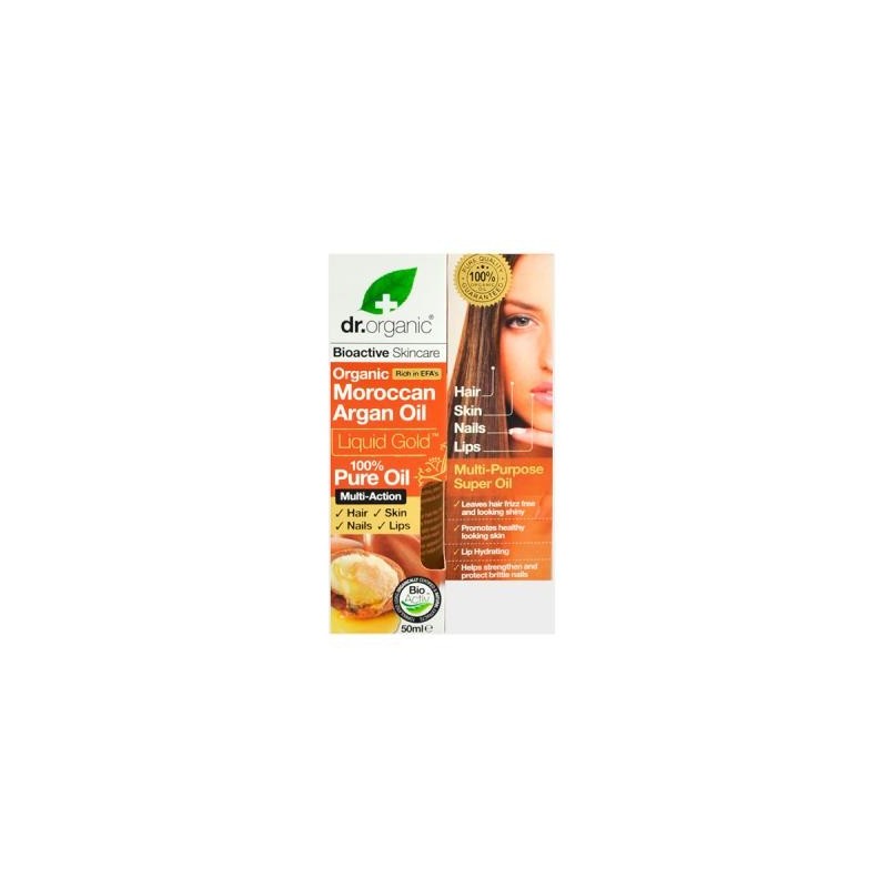 DR. ORGANIC · Aceite Puro de Argan Marroquí 100% Puro (Uñas, Cabello, piel) · 50 ml
