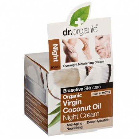Dr Organic · Crema de Noche de Aceite de Coco Virgen · 50ml