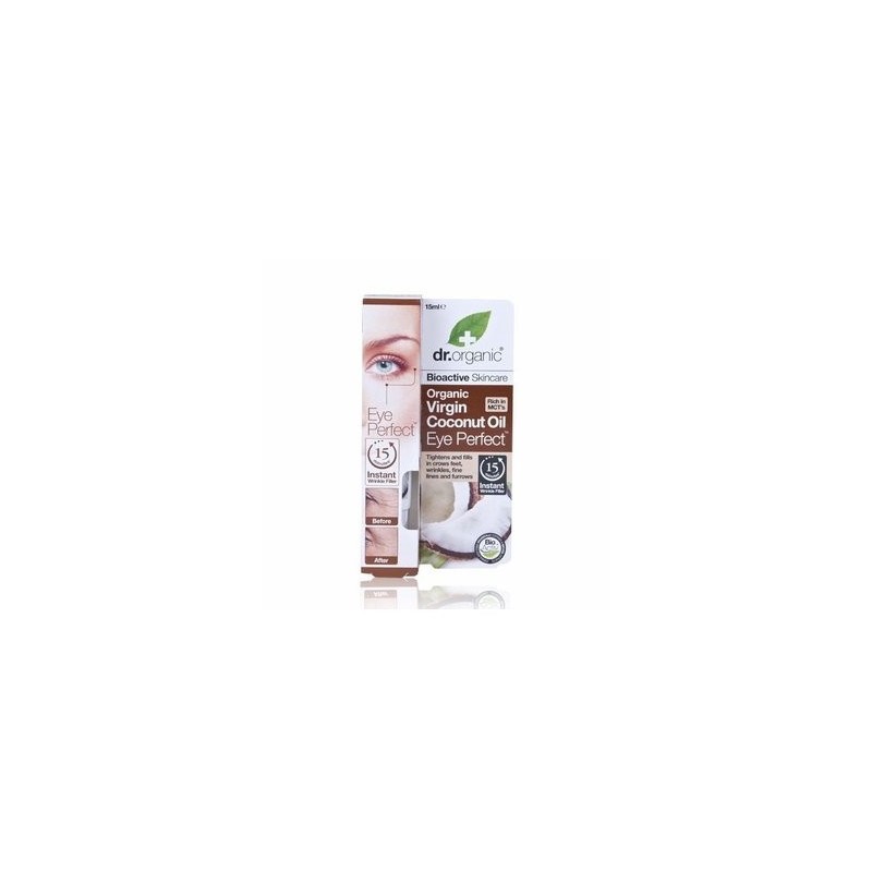 Dr Organic · Contorno De Ojos Con Aceite De Coco Virgen · 15 Ml.