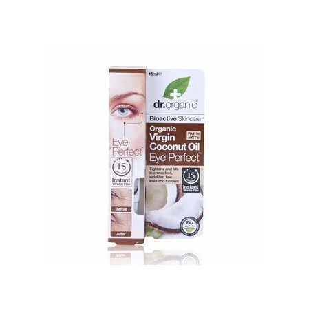 Dr Organic · Contorno De Ojos Con Aceite De Coco Virgen · 15 Ml.