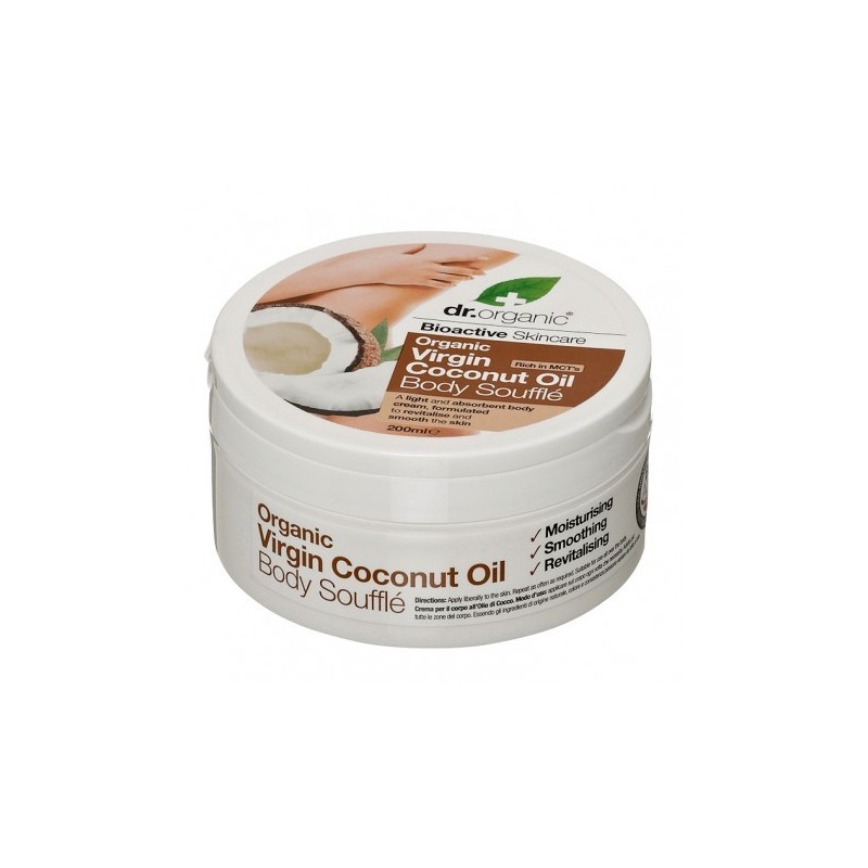 Dr Organic Soufflé Corporal de Aceite de Coco Virgen - 200ml