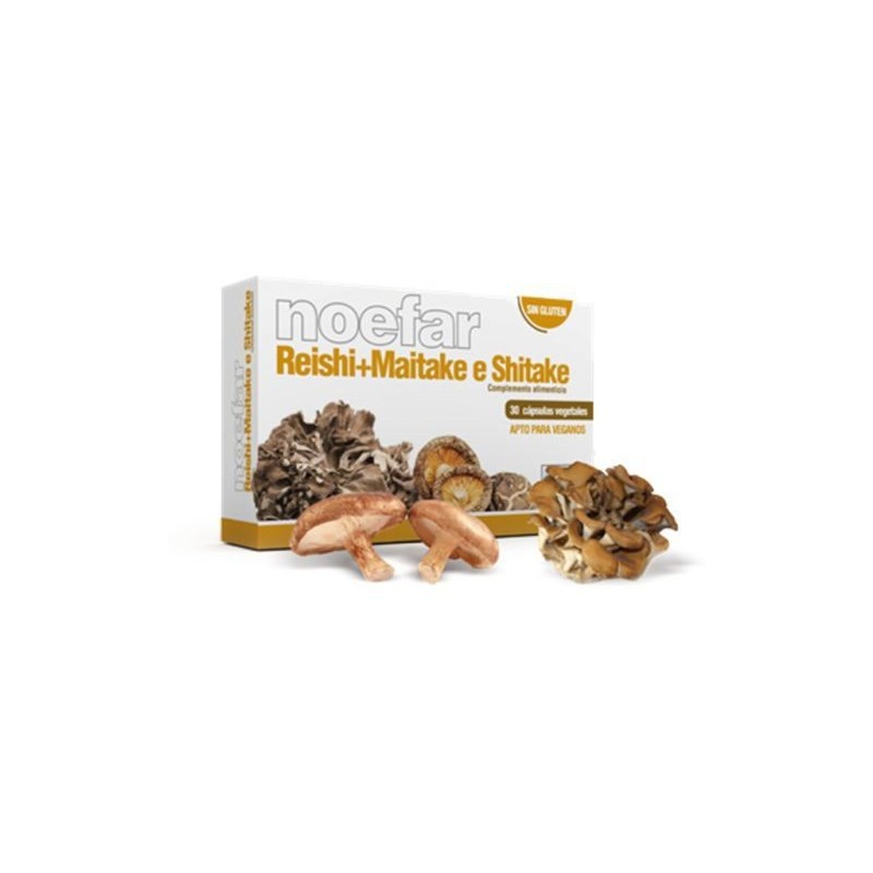 REISHI + MAITAKE + SHIITAKE · 30 CAPSULAS · NOEFAR