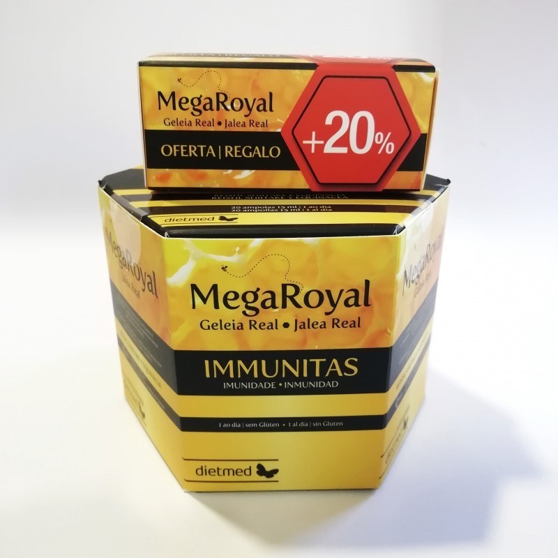 MEGA ROYAL JALEA REAL INMUNITAS · 30 AMPOLLAS · DIETMED