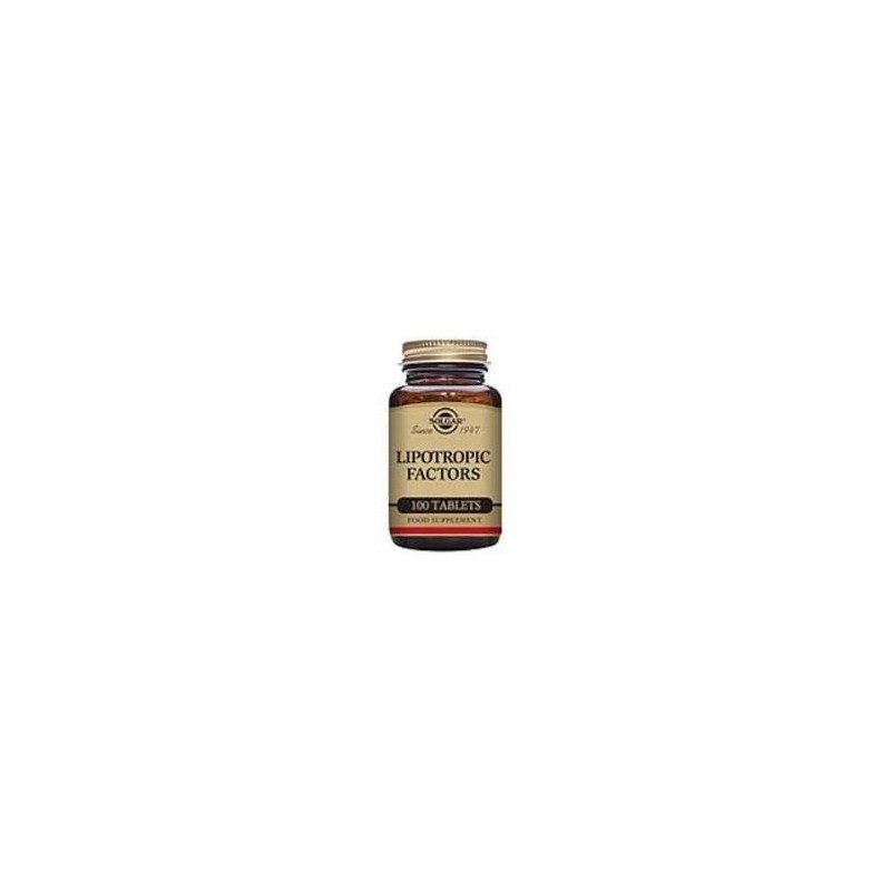 FACTORES LIPOTROPICOS · 100 COMPRIMIDOS · SOLGAR