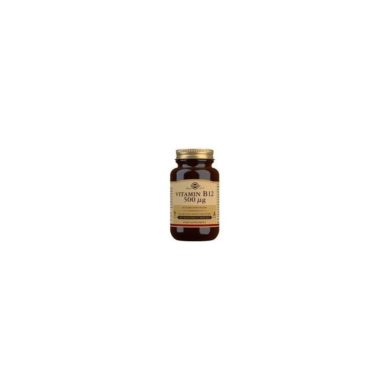 VITAMINA B12 (cianocobalamina) 500MCG · 50 CAPSULAS ·SOLGAR