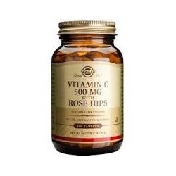 VITAMINA C 500mg ROSE HIPS 100 COMPRIMIDOS -SOLGAR