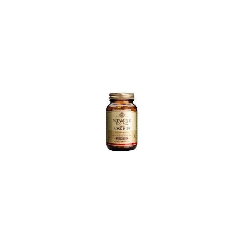 VITAMINA C 500 MG ROSE HIPS · 100 COMPRIMIDOS · SOLGAR