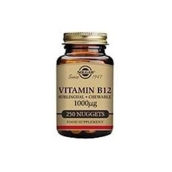 VITAMINA B12 cianocobalamina 1.000mcg 250 COMPRIMIDOS MASTICABLES -SOLGAR