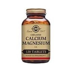 CALCIO MAGNESIO QUELADO 1:1 120 COMPRIMIDOS -SOLGAR