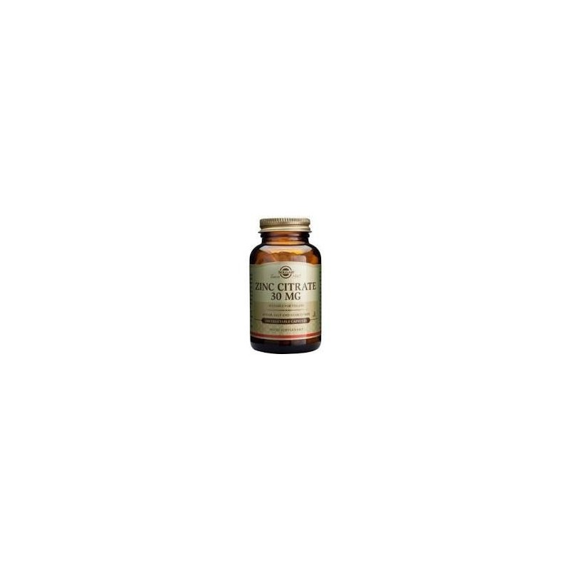 CITRATO DE ZINC 30 MG · 100 CAPSULAS · SOLGAR