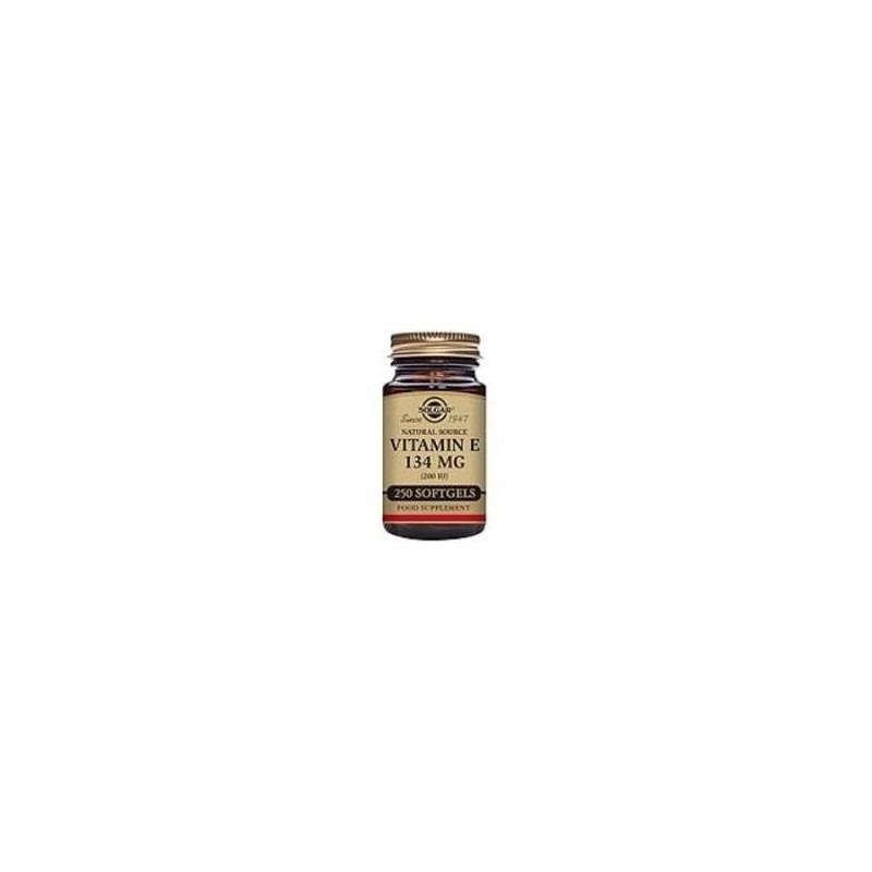 VITAMINA E 200UI (134mg) · 250 CAPSULAS BLANDAS · SOLGAR
