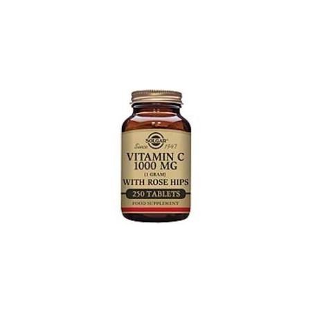 VITAMINA C 1000mg ROSE HIPS · 250 COMPRIMIDOS · SOLGAR