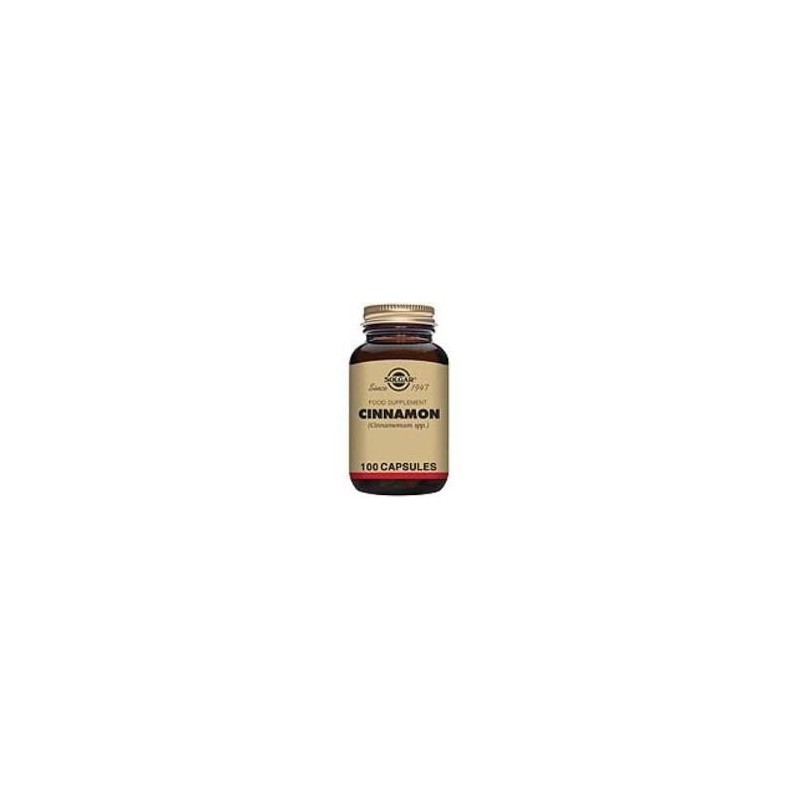 CANELA CHINA (cinnamomum cassia) · 100 CAPSULAS VEGETALES · SOLGAR