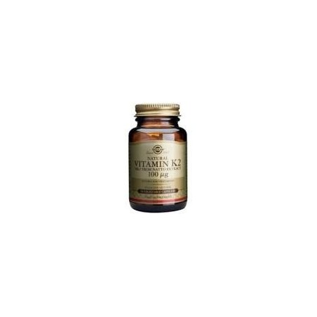 VITAMINA K2 100mcg · 50 CAPSULAS VEGETALES · SOLGAR