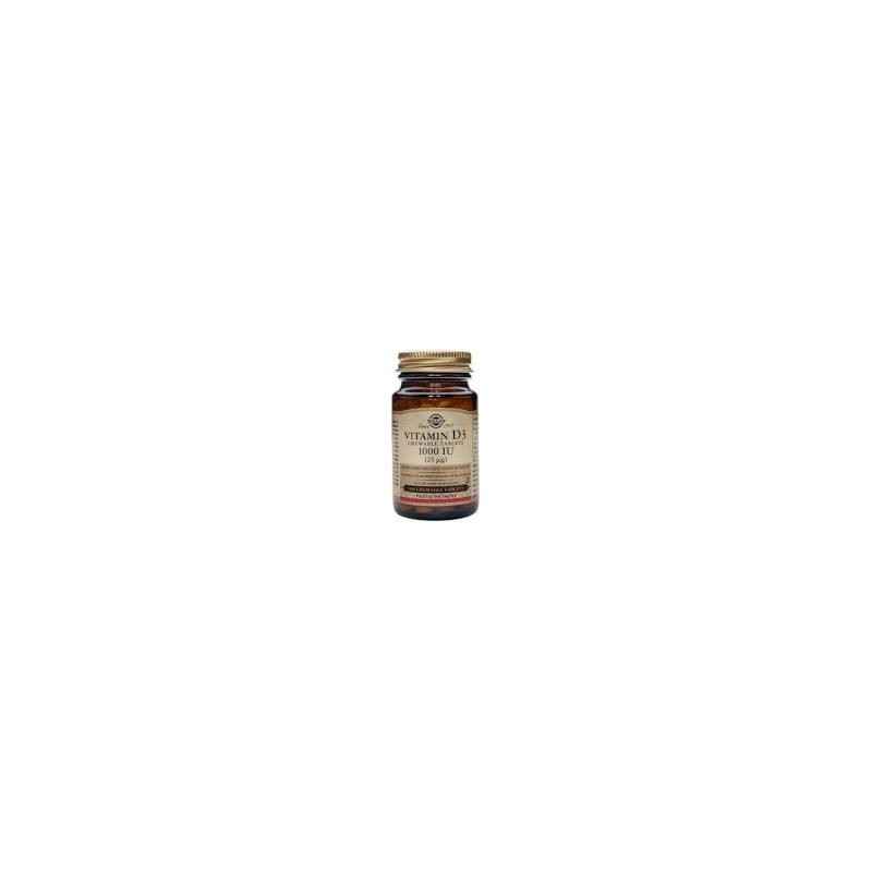 VITAMINA D3 1000ui (25mcg) · 100 COMPRIMIDOS MASTICABLES · SOLGAR