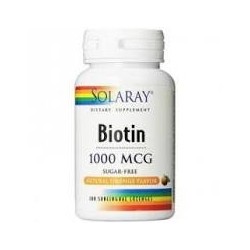BIOTIN 1000mcg. 100 COMPRIMIDOS SUBLINGUALES -SOLARAY