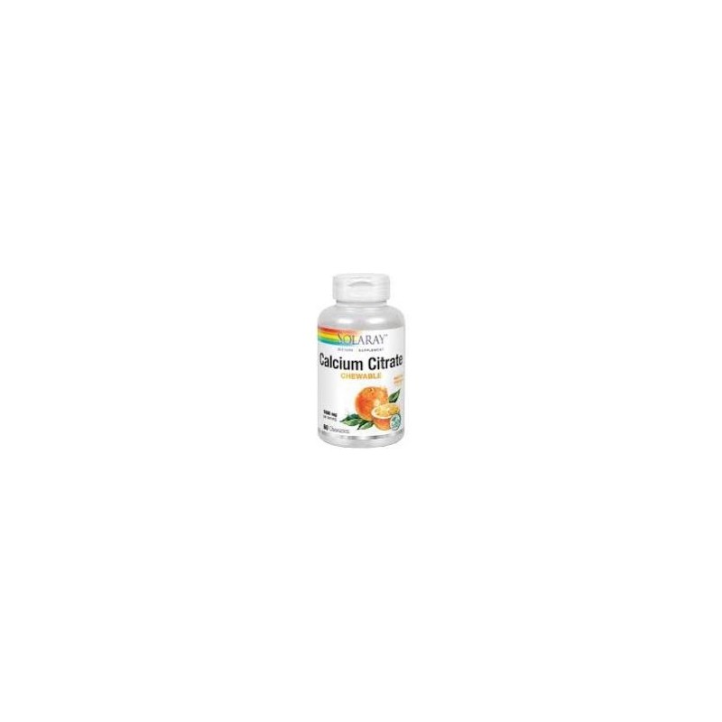 CALCIO CITRATO 1000 MG - SABOR NARAJA · 60 COMPRIMIDOS MASTICABLES · SOLARAY