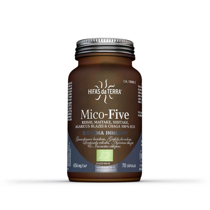 Mico Five + Chaga · 70 cápsulas · Hifas da Terra