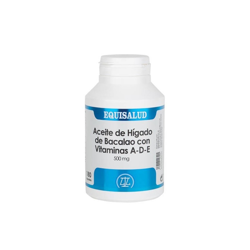 ACEITE DE HÍGADO DE BACALAO CON VITAMINAS A-D-E 500 MG 180 CÁPSULAS EQUISALUD