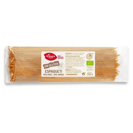 Espaguetis de Maiz y Arroz sin Gluten Bio, 500 g ( EL GRANERO )
