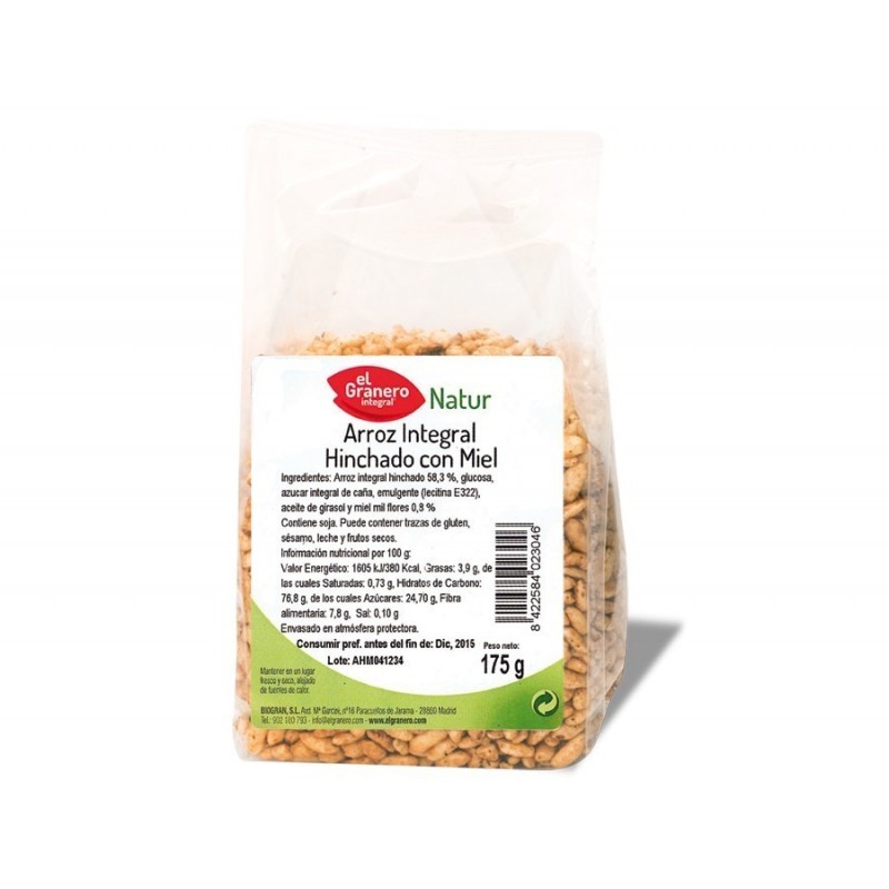 Arroz Integral Hinchado con Miel · 175 g · EL GRANERO