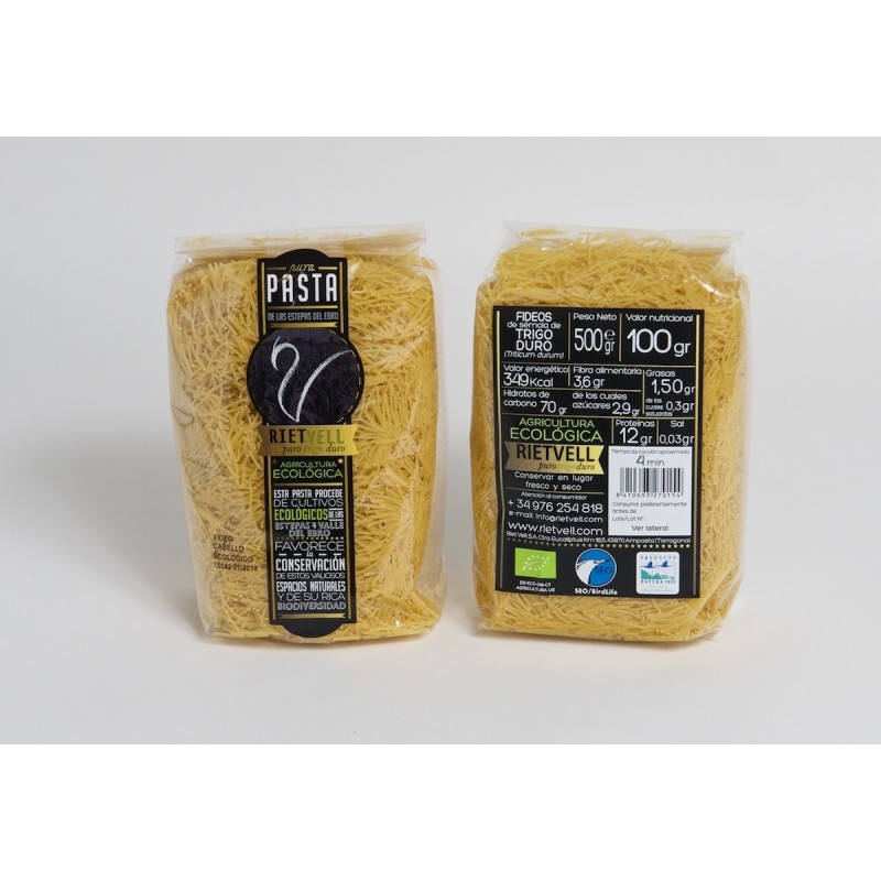 FIDEOS DE AGRICULTURA ECOLOGICA DE LAS ESTEPAS DEL EBRO ( RIETVELL ) 500gr
