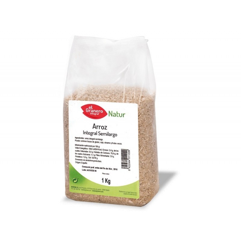 Arroz Integral Semilargo, 1 Kg ( EL GRANERO )