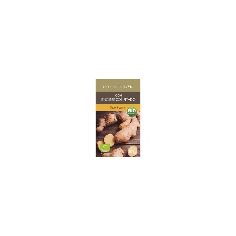 CHOCOLATE NEGRO 74% CON JENGIBRE CONFITADO ( BIOSUIT)