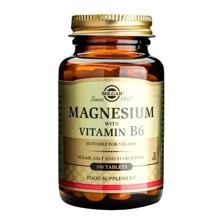 Magnesio con Vitamina B6 · 100 comprimidos · SOLGAR