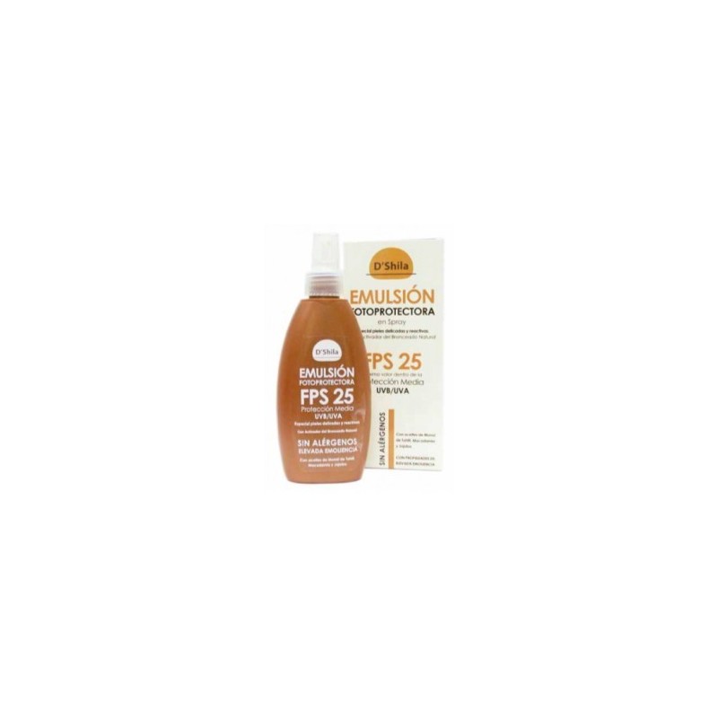 Emulsión Fotoprotectora Spray SPF 25 · D'Shila · 200 ml