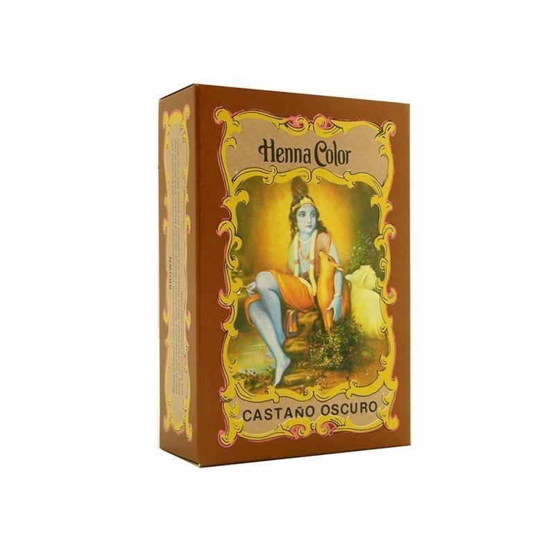 HENNA COLOR  CASTAÑO OSCURO · 100 GRAMOS · Radhe Shyam
