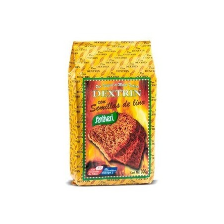 PAN INTEGRAL TOSTADO DEXTRIN CON SEMILLAS DE LINO · 300g GRAMOS · SANTIVERI