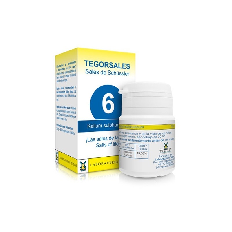 SALES DE SCHÜSSLER Nº 6 Kalium Sulphuricum tegorsales