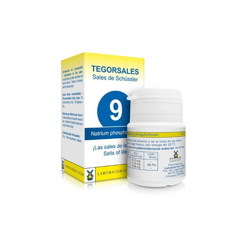 SALES DE SCHÜSSLER, Nº 9 Natrium Phosphoricum tegorsales