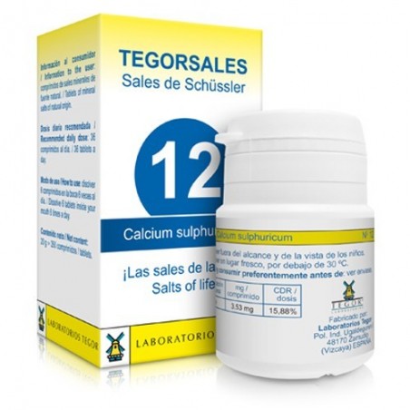 SALES DE SCHÜSSLER Nº 12 Calcium Sulfuricum (Sulfato de Calcio) tegorsales